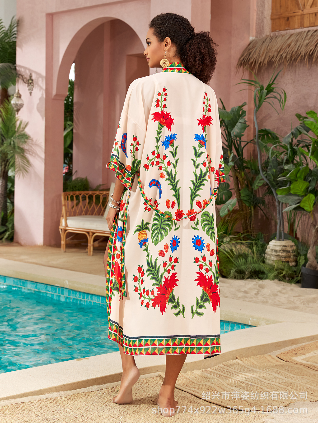 2025 transfronterizo Europa y América nueva camiseta de playa vacaciones cardigan kimono chaqueta de baño bikini camiseta protector solar F536