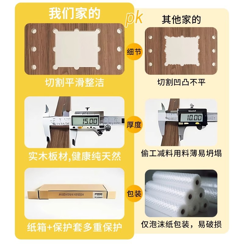 Tablero de agujero de madera maciza, estante de pared, entrada, forma de nogal, decoración de pared, pantalla de almacenamiento