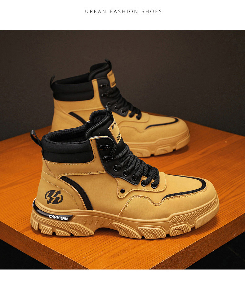 Scarpe da lavoro casual per uomo Autunno Inverno Caldo Pelliccia Più stivali retrò Resistente all'usura Tempo libero Comodo Stile vintage Stivali Uomo All'aperto_voghion.com