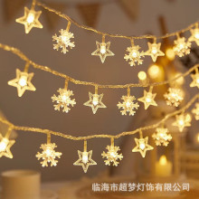 跨境led麋鹿圣诞树雪花星星灯串节日装饰灯圣诞节氛围小彩灯批发