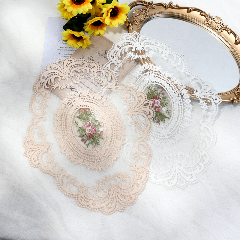ins Vintage French Embroidery Lace Mat Photo Props Decorative Photographic Background Cloth Beautiful Girl Table Mat