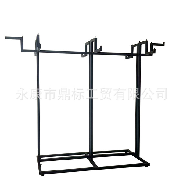 Eight-arm clothing display rack black with wooden board clothing store special display rack Middle East style clothing store clothing hanging