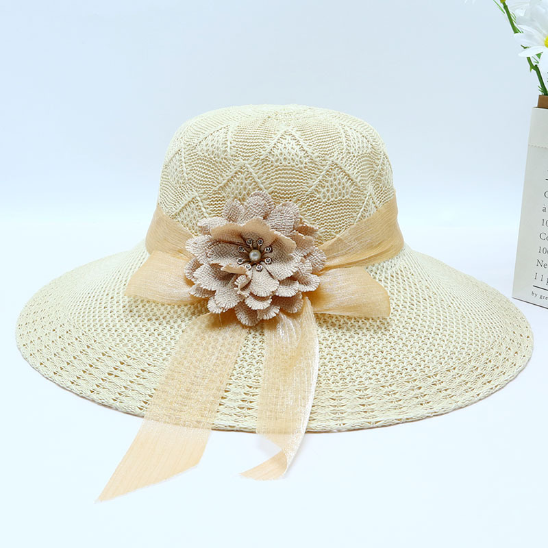 Nuevo sombrero de paja para mujer, sombrero de playa junto al mar, sombrero para el sol de verano de moda salvaje, protector solar, sombrero para el sol de protección UV