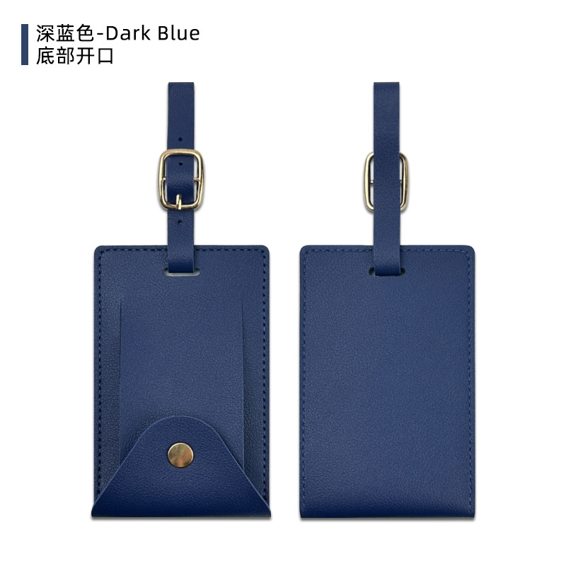 Transfronterizo spot pu doble cara gruesa tarjeta de embarque de cuero dorado cierre cuatro cierre puede fijar logotipo con tarjeta de papel tarjeta de equipaje