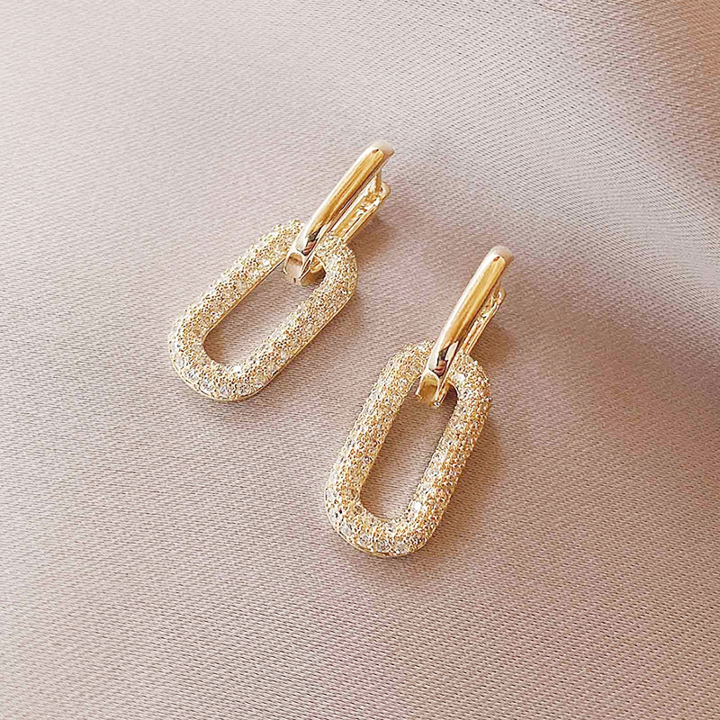 Pendientes de clip redondos de metal estilo minimalista chic_voghion.com