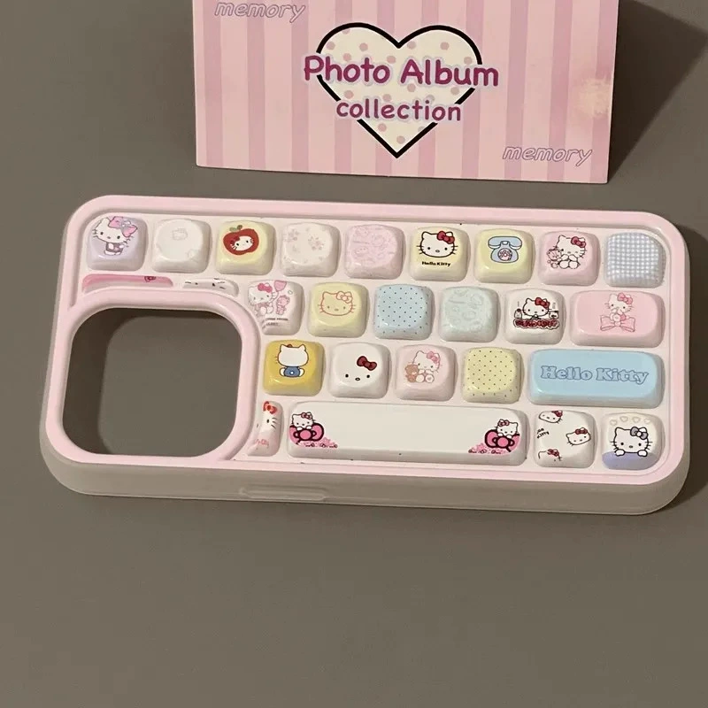 Стильная иллюстрация с милой клавиатурой, подходящая для iPhone 15, Apple 16, корпус 14 Pro Max/13, универсальная для 12 женщин.