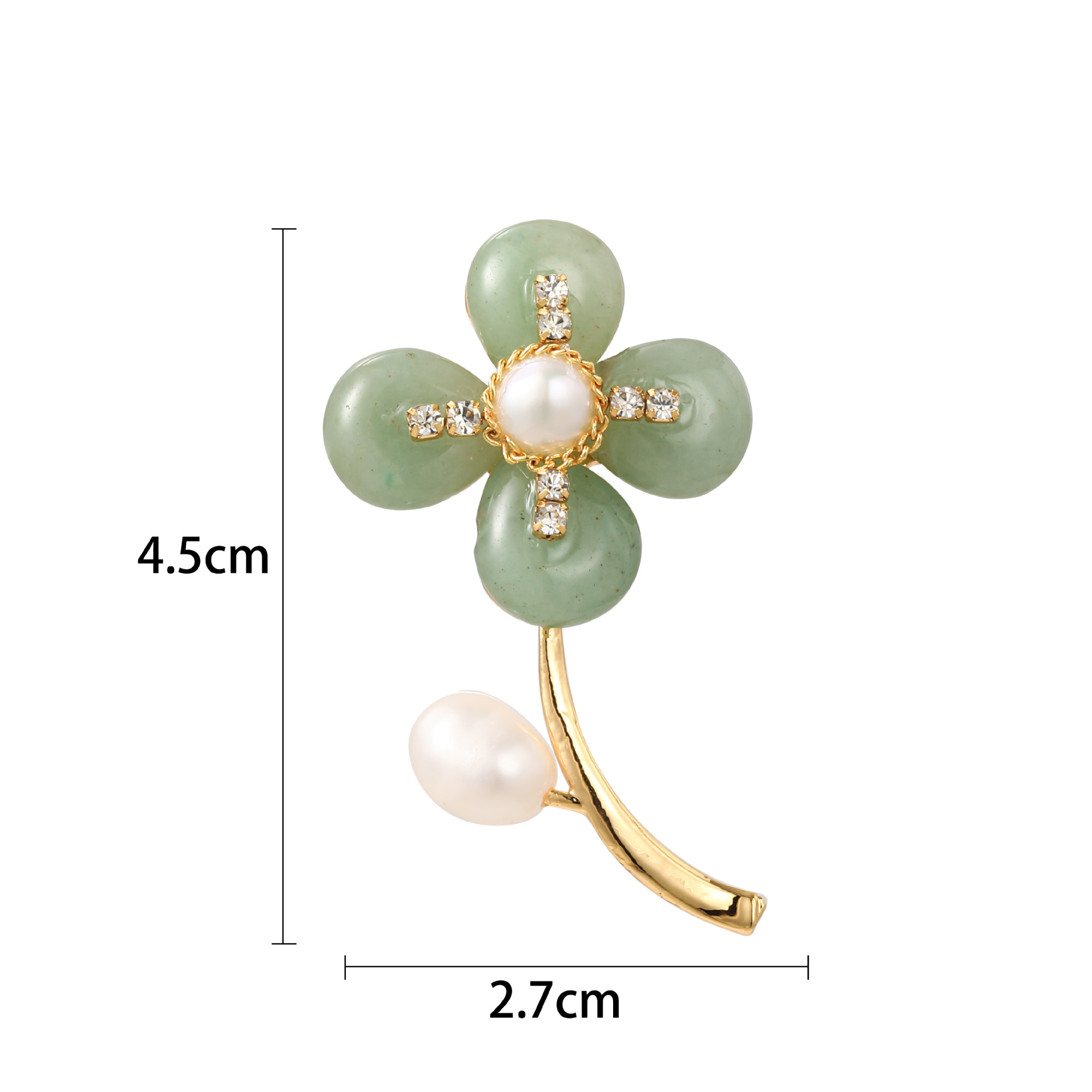 Elegante Flor Perlas Barrocas Cobre Mujeres Broches display picture 1