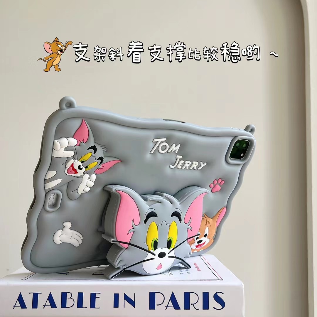 Tom Cat for ipad10.2 Tablet PC Protective Cover Telescopic Bracket mini12345 Anti-fall Flat Shell