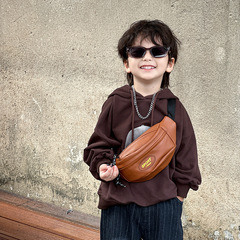 跨境運動兒童胸包2024ins小紅書網紅款兒童斜挎包質感仿皮配飾包