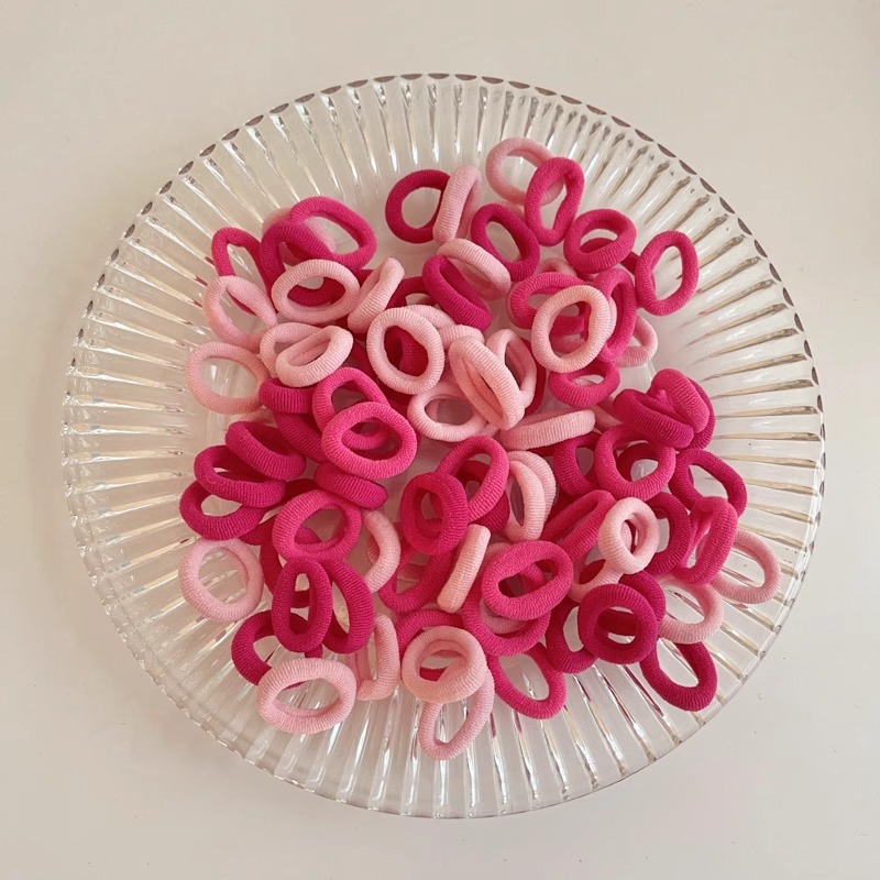 Anillo de cabello de color caramelo para niños no daña correa de cabello bebé cuerda de cabello niñas lindas cubiertas de cabello de cuero de pimples