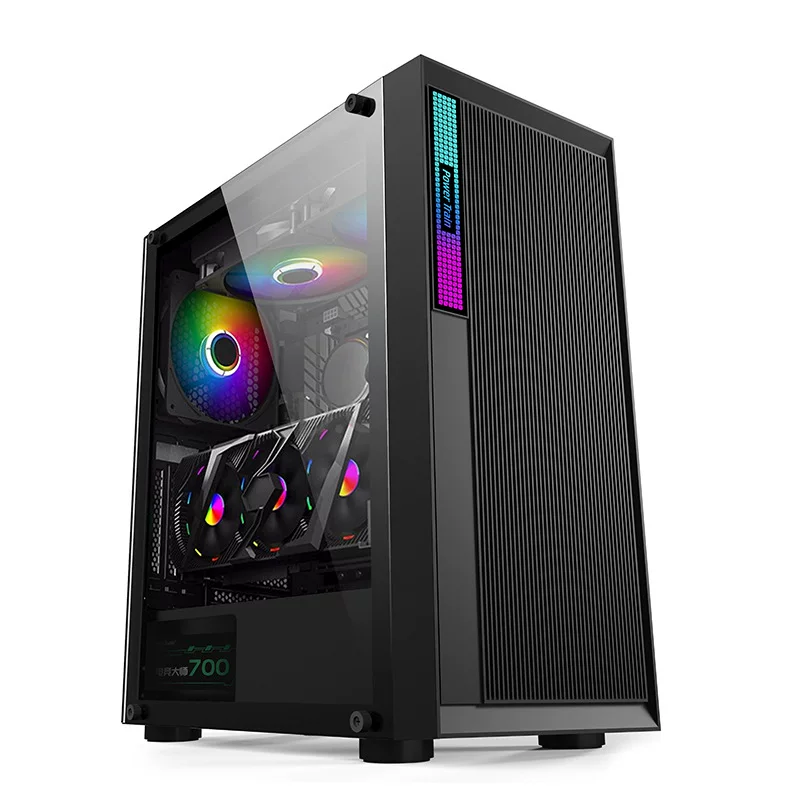 Powerful manufacturer side-through office game console Core i5/i7 computer desktop diy assembled computer case