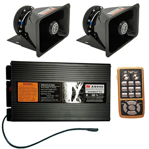 400W car-mounted wireless siren alarm speaker, high-pitched speaker for cars, AS940M+ square-mouth speaker