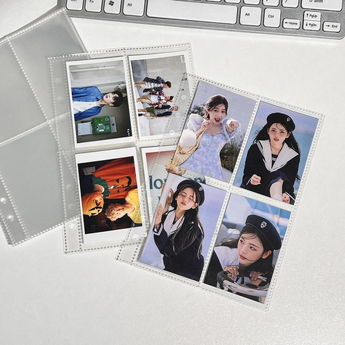 Xiaohongshu's same style a5 compact card page replacement core transparent PP inner page 3 inches 4 square grid loose-leaf small card storage card book