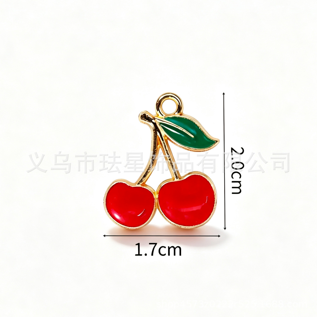 Colgante de frutas de aleación con gota de aceite, DIY pulseras y pendientes image 44