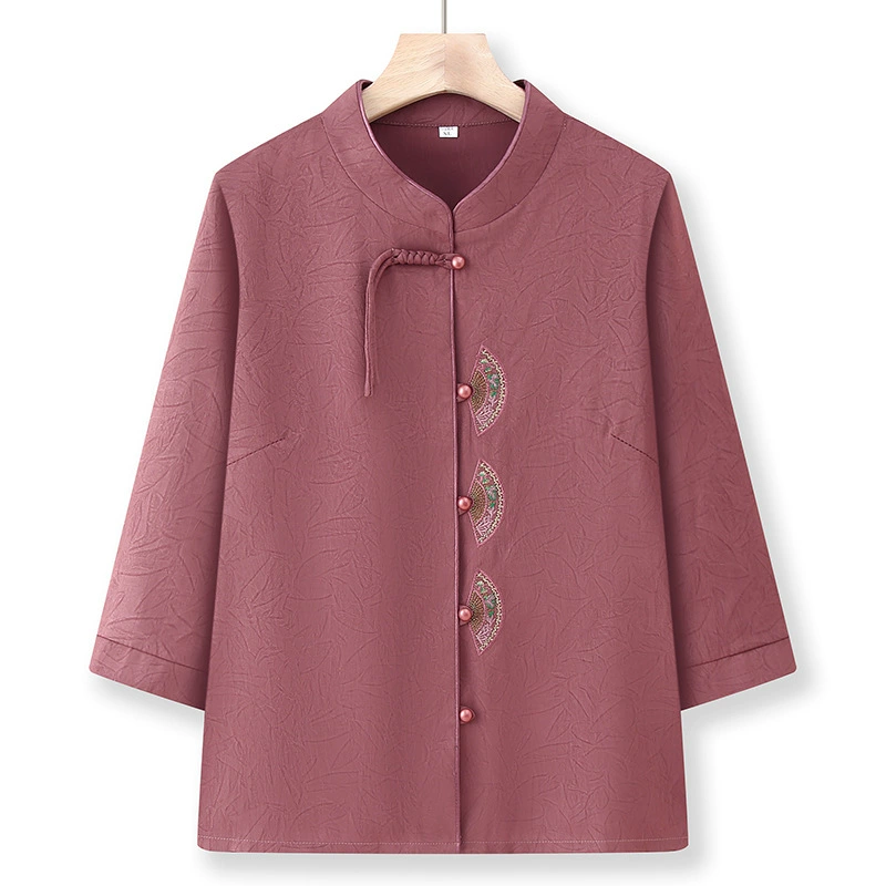 Среднего и пожилого возраста летние рубашки бабушки китайский стиль национальный стиль кардиган старушка одежда мама весна новый топ