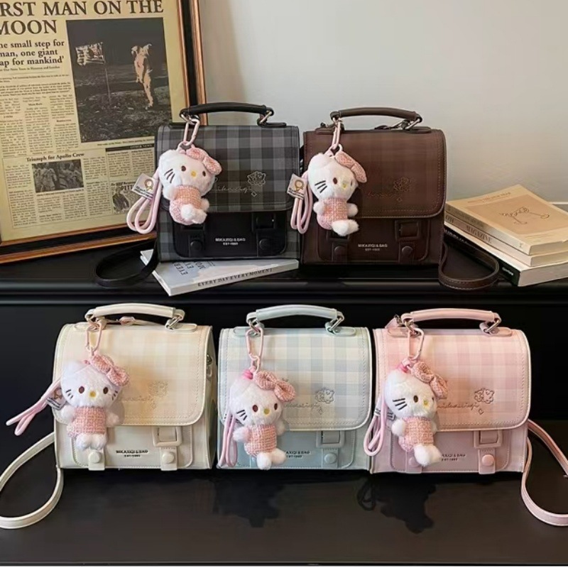 Korean Style Plaid Backpack for Women 2026 New Trendy Fresh Style Handbag Crossbody Bag Girly Style Multi-Purpose Small Backpack