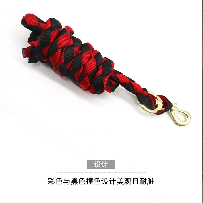 Webbing horse rope, horse bridle, horse rope, multi-color hand-knitted traction rope, equestrian equipment, horse bridle, horse reins
