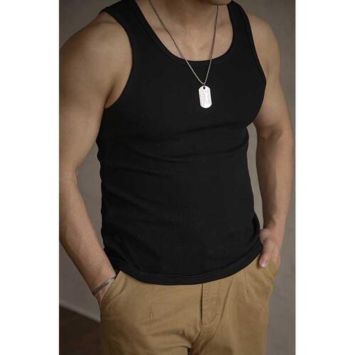 Summer high-stretch cotton vest for men, Korean style sports figure-fitting threaded sleeveless T-shirt, new style, pure rib