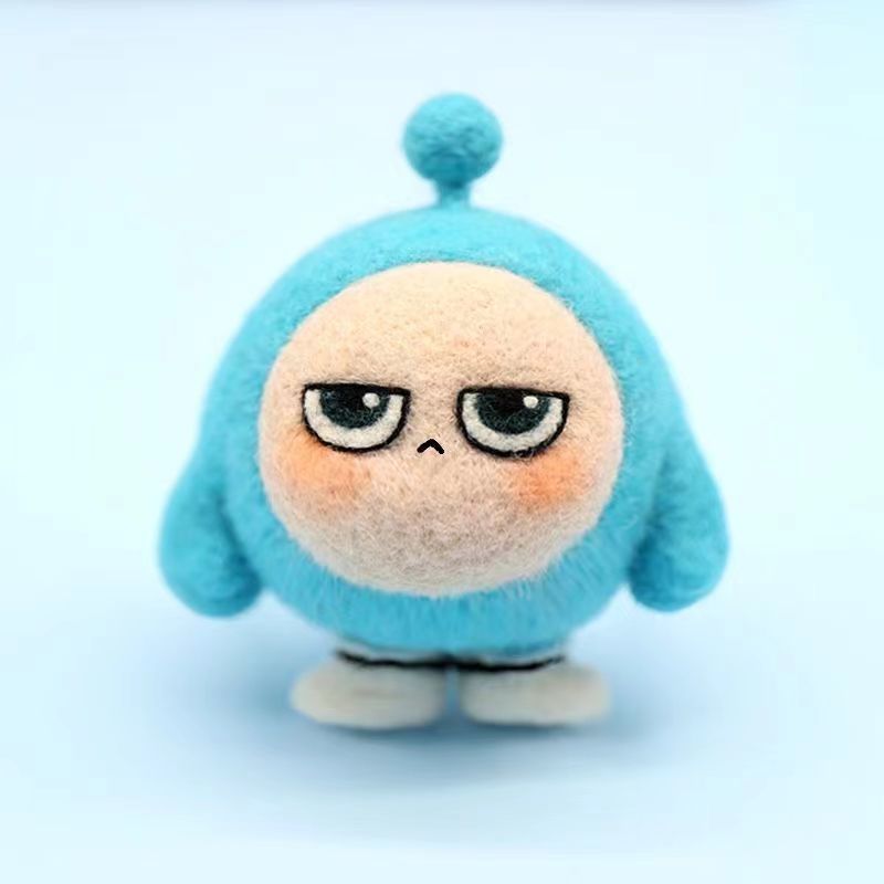 Little blue material bag + keychain