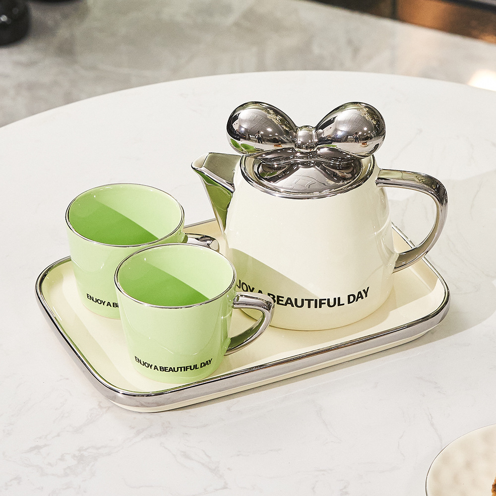INS set completo de tazas de té de cerámica set de tetera de té casera alta taza de agua regalos de alquiler al por mayor