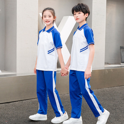 中小学校服定制 小学生运动服 夏季短袖班服幼儿园服套装工厂直销