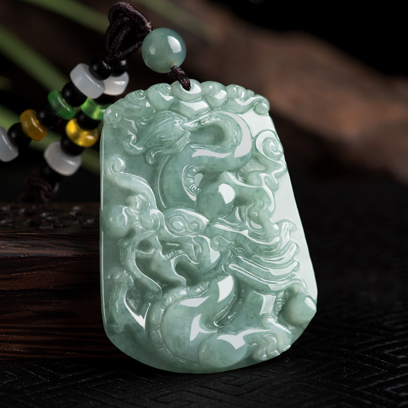 natural Myanmar Emerald imperial tablet to which students and officials were required to pay respect jade Pendant Zodiac Ice Pendant men and women Sihui Jade article wholesale