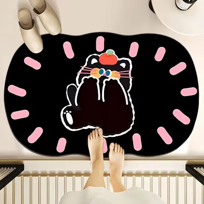 Avtomobil döşəmə paspasları — Household Toilet Water Absorbent Mat - apple-kitten-4060cm-diatom-mud