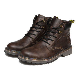 Foreign Trade Men's Boots Genuine Leather Warm Outdoor Men's Foreign Trade Retro Leather Boots Winter Cross-border plus size Men's Martin Boots