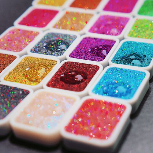 Poetic laser solid pigment - Symphony gold powder nail art painting calligraphy painting watercolor flower smudge diy1ml
