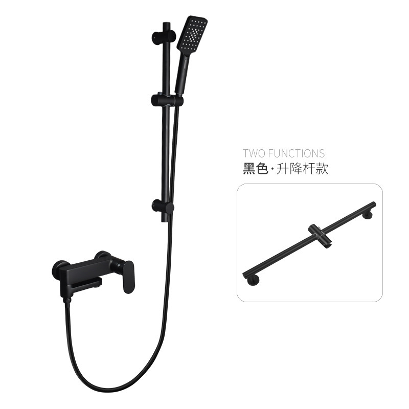 明装全銅銃灰色バスタブ蛇口壁掛け式冷熱ホテル家庭用シャワーシャワー蛇口zy1007|undefined
