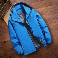 Outdoor raincoat men's spring and autumn thin windproof waterproof large size work team uniform custom logo printed jacket men 