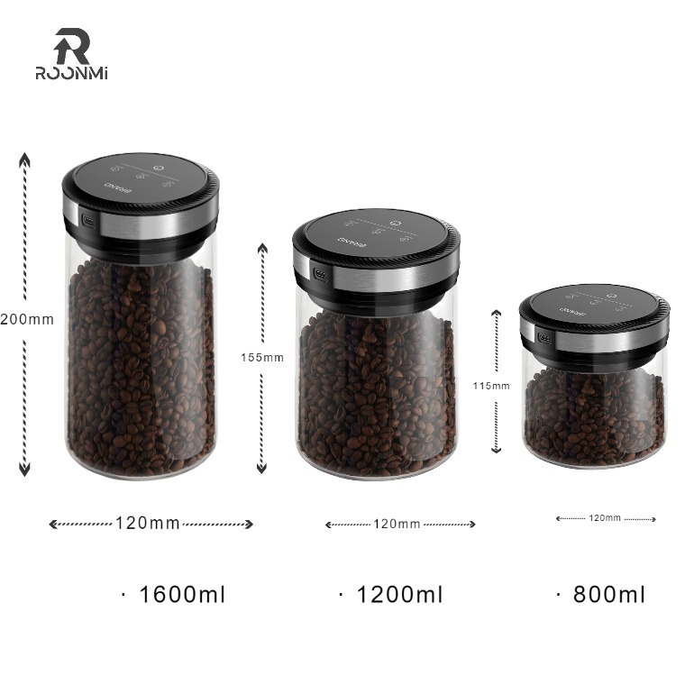 High Borosilicate Glass Vacuum Jar Coffee Jar Storage Jar Automatic Vacuuming Wireless Charging USB Charging Vacuum Jar High Borosilicate Glass Vacuum Jar Coffee Jar Storage Jar Automatic Vacuuming Wireless Charging USB Charging Vacuum Jar