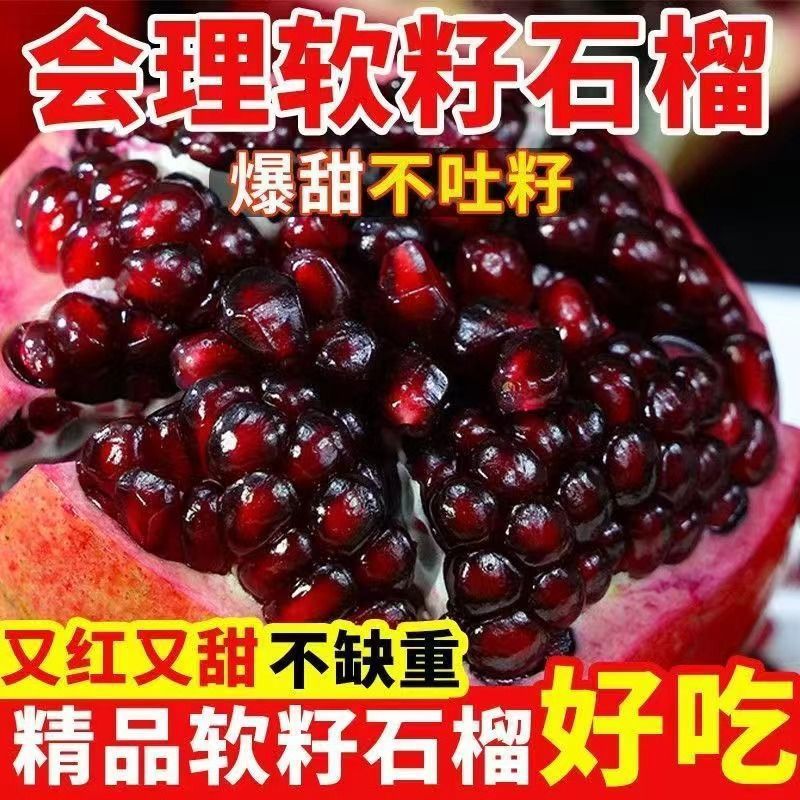 正宗会理突尼斯软籽石榴四川新鲜水果10特大果斤爆甜