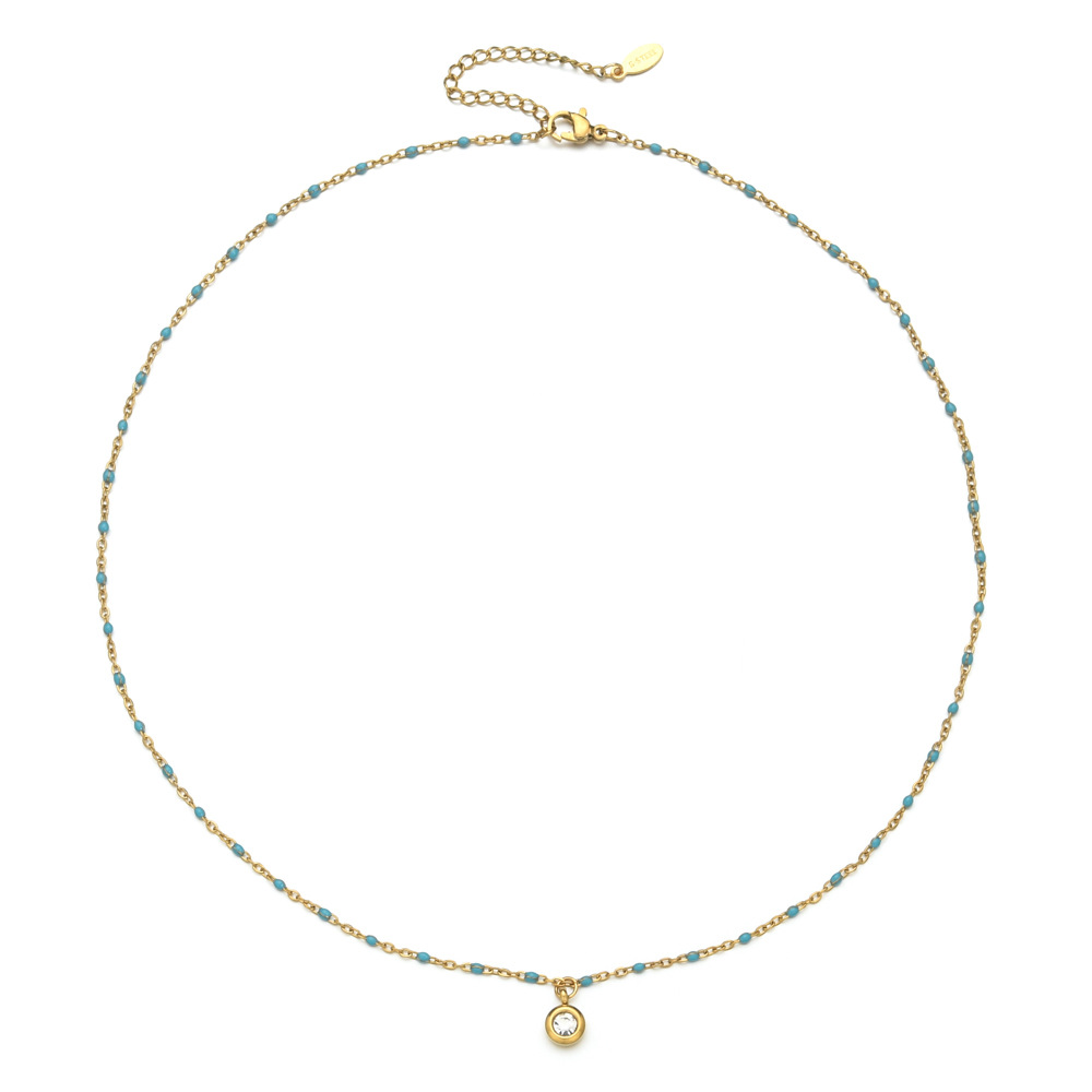9g Weight 304 Stainless Steel, Seed Bead Pendant Material Rhinestones Inlay Material Pendant Necklace Classification 304 Stainless Steel Chain Material cable chain Chain Type 1 Piece Quantity Casual, Daily Occasion 304 Stainless Steel, Seed Bead Material Round Pattern All Seasons Season Women's Gender Enamel, Plating, Inlay Design Simple Style Style Wholesale Jewelry Simple Style Round 304 Stainless Steel Seed Bead Rhinestones Enamel Plating Inlay Pendant Necklace Cable Chain 18