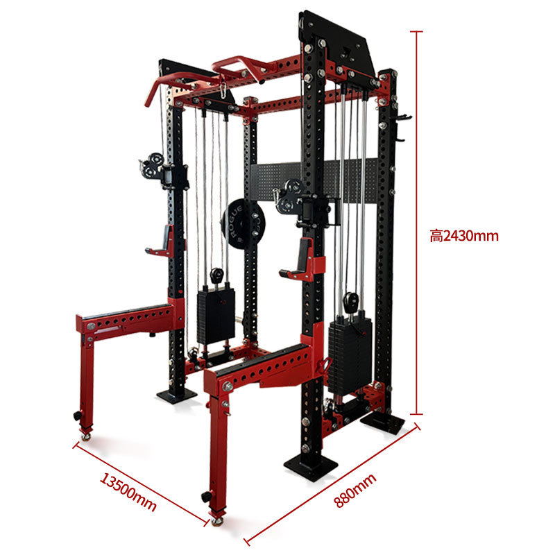 Multifunción integral marco completo en cuclillas marco pequeño pájaro Smith pórtico comercial pesado empuje horizontal en cuclillas artefacto