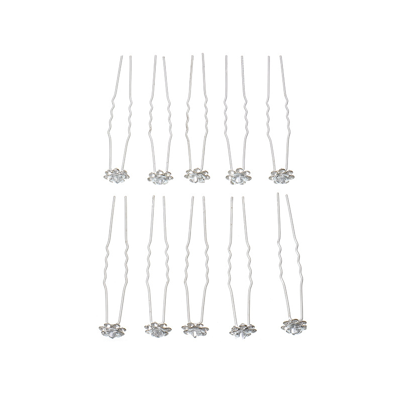 Korean Fashion Crystal Hair Fork U-shaped Clip display picture 9