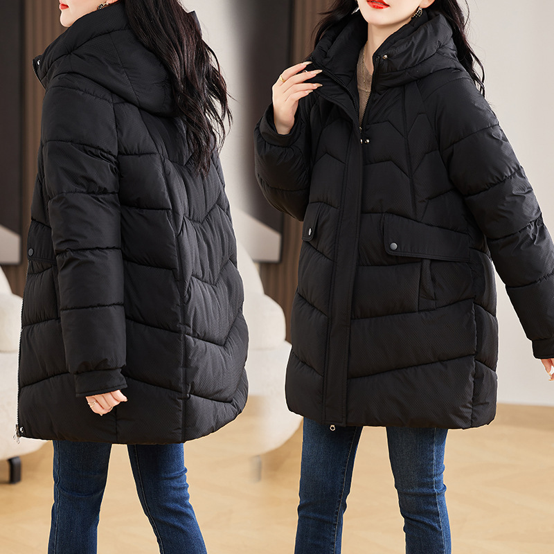 Invierno de 2025 nuevo estilo de estilo universitario estilo largo de moda ocio engrosado algodón chaqueta de algodón image 3