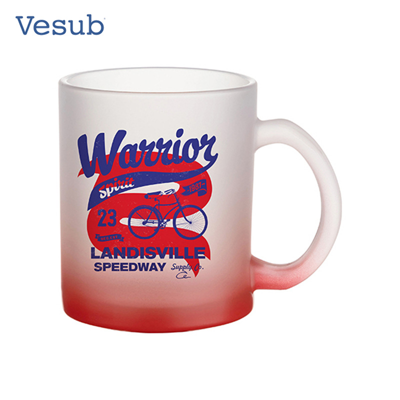 Taza de vidrio esmerizado gradiente taza de agua taza de café taza de fruta taza de bebida taza de oficina taza portátil resistente a altas temperaturas