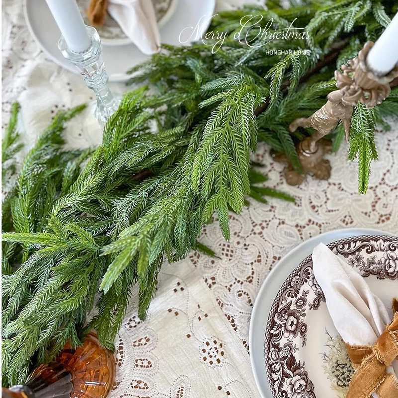 Nuevos productos transfronterizos pegamento blando sensación de mano PE guirlandana de alta simulación cifrado verde Navidad decoración del hogar de caña