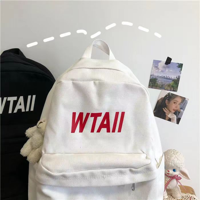 Mochila femenina de Corea de la escuela secundaria Harajuku ulzzang mochila estudiantes de secundaria simple todo partido mochila de lona ins moda