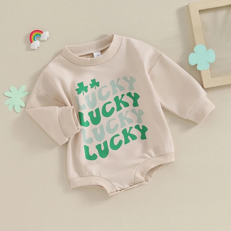 St. Patrick Cute Shamrock Letter Polyester Jumpsuits display picture 3