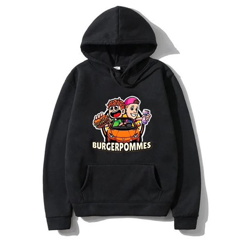 Burgerpommes Icrimax Graphic Hombre/Mujer Sudadera con capucha Nuevo Traje de calle casual de hip-hop cómodo