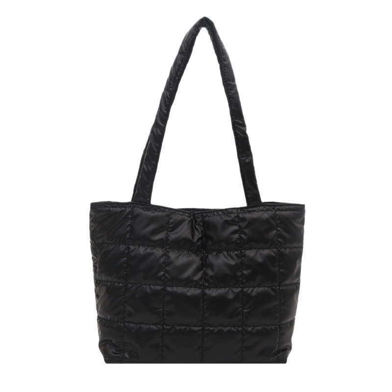 2025 otoño y invierno bolsas de algodón espacial de gran capacidad bolsas de hombro bolsas de pluma coreanas simples bolsas casuales para mujeres