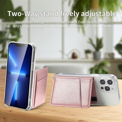 Litchi Pattern Solid Color Large Storage Card Holder Card Case Elastic Cord Backhesive with 3M Adhesive Phone Card Holder Coin Pouch Wallet Case