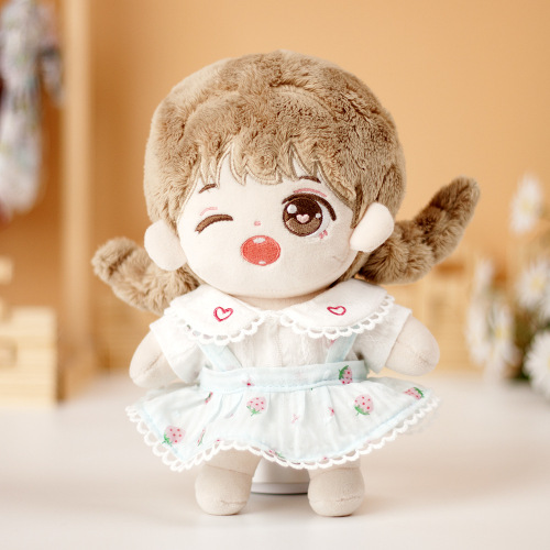 Cotton doll clothes chiffon strawberry suspender skirt 20 cm plush toy doll celebrity doll replacement baby clothes
