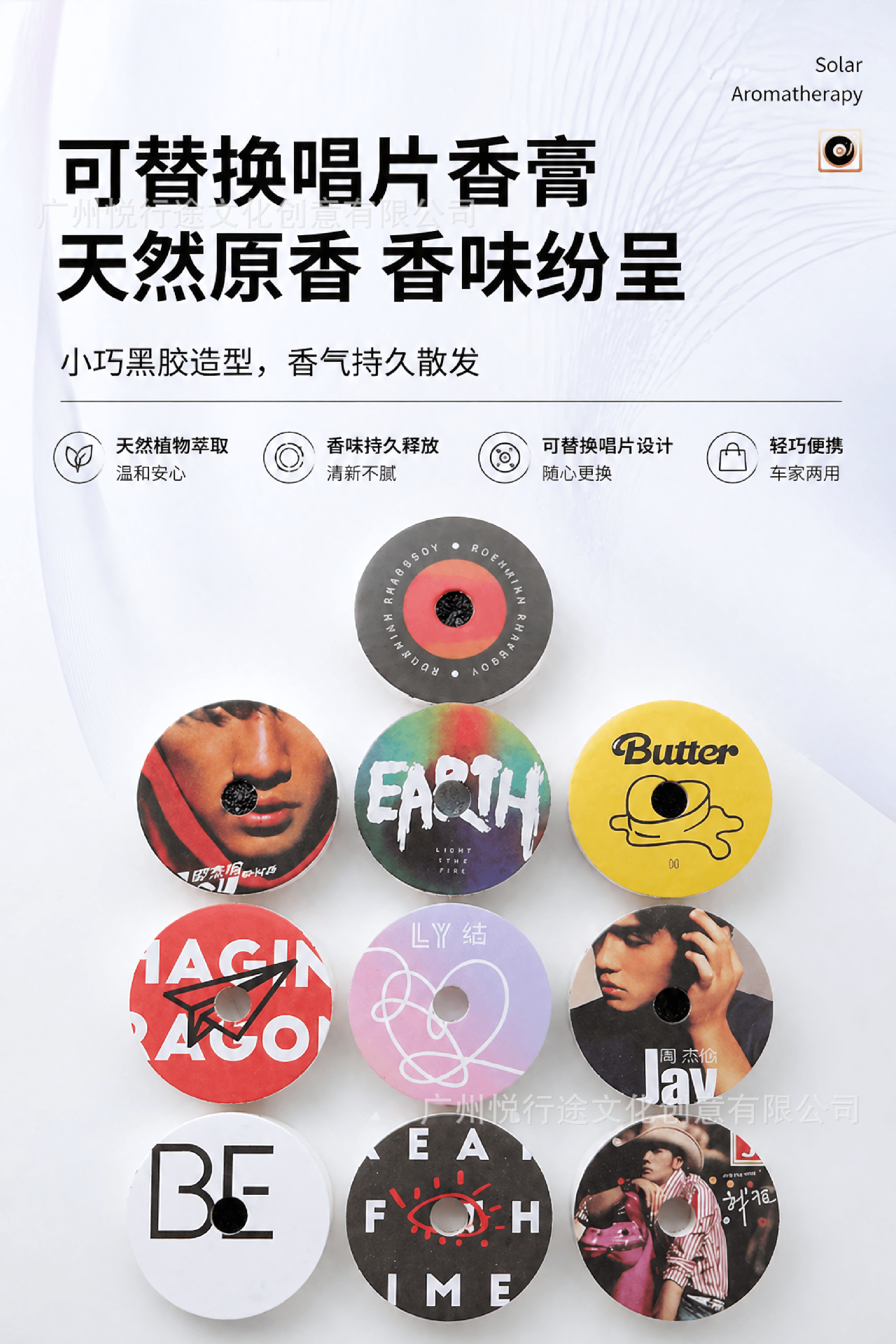 Cross-border best-selling car perfume, piano record player car air freshener, car air conditioning vent air freshener wholesale