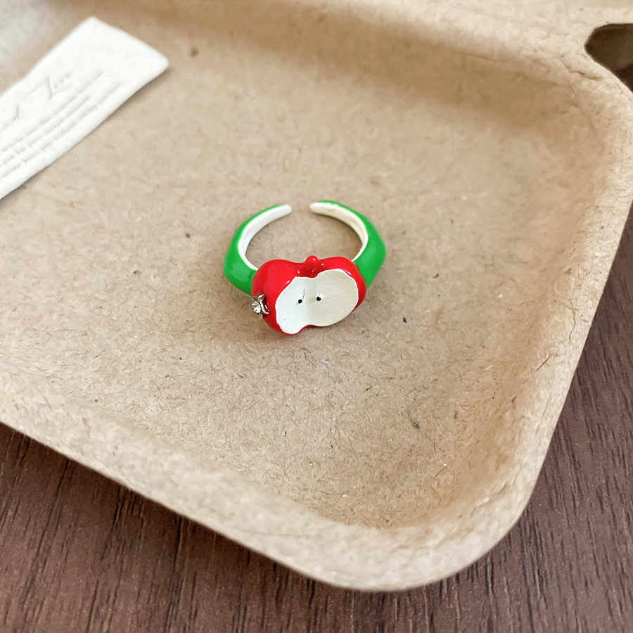 Bracelet ouvert en forme de goutte d'huile et de pomme, style champêtre, Mori Fresh, bague de précision pour l'index._voghion.com