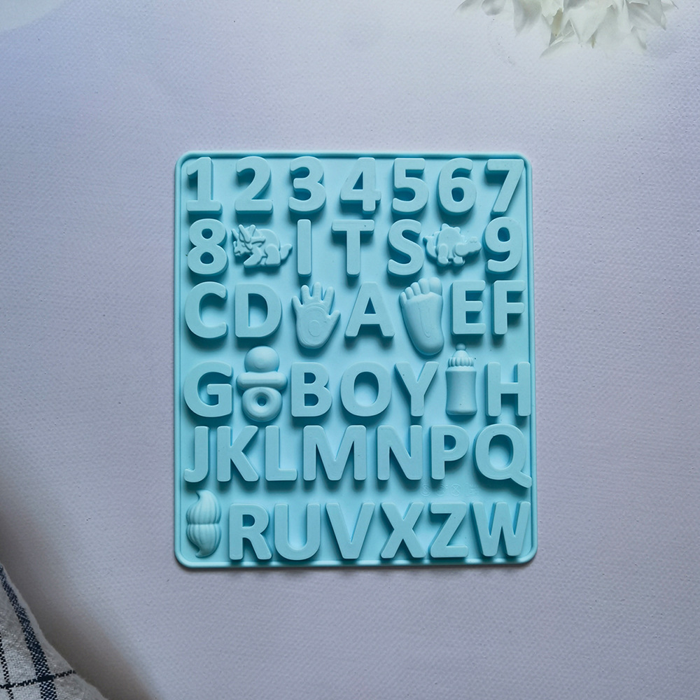 Chocolate alfanumérico 2 molde de silicona para pastel helado pudín molde de postre jabón utensilios de cocción