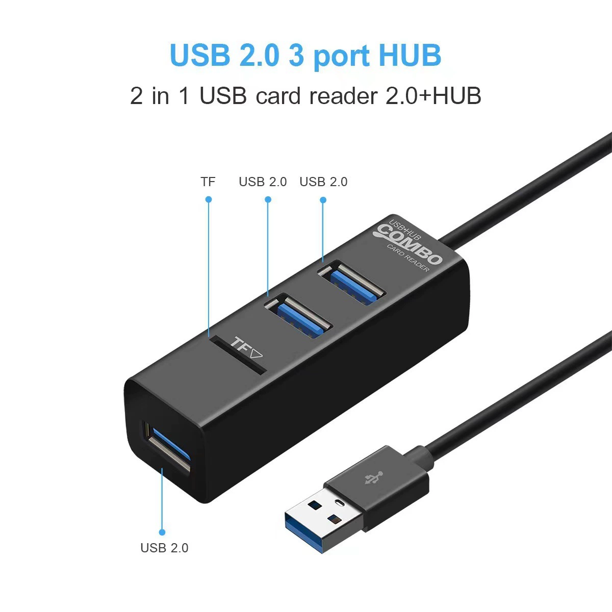 Многофункциональный считыватель карт+3 порта USB концентратор USB combo сTF слотом быстродействующая передача Type-C хаб