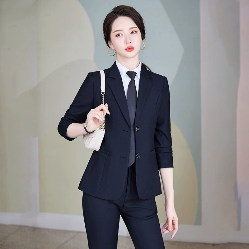 Черный костюм женский осенне-зимний небольшой формальный костюм женский профессиональный костюм студенческий темперамент для интервью комбинезоны